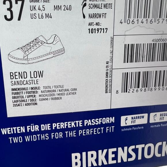 Birkenstock Bend Low II Sneaker Sandcastle 1019717 Women 6/Men 4 EU37 Narrow Fit - Picture 10 of 10